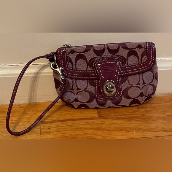 Coach Plum and Lavender Wristlet - Picture 1 of 6